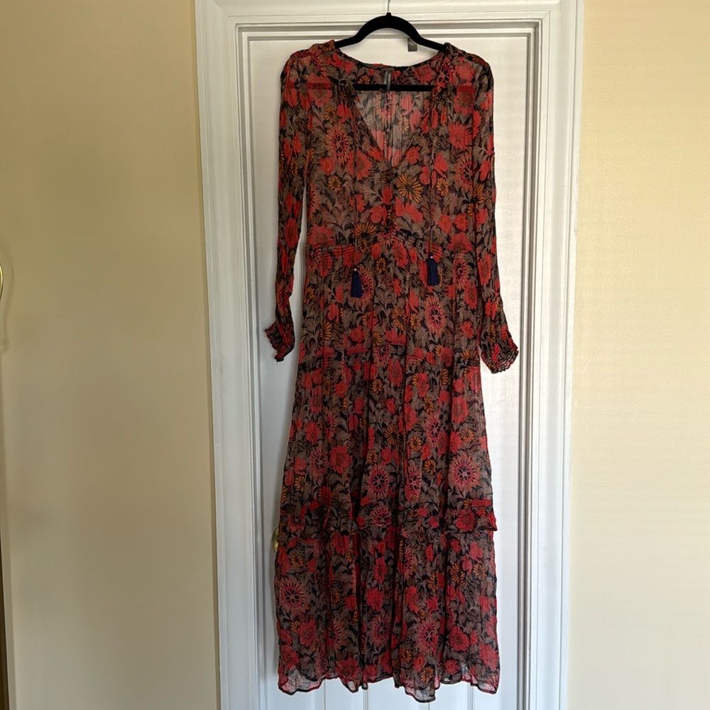 ANTHROPOLOGIE | Maxi Dress w/ Blue Slip